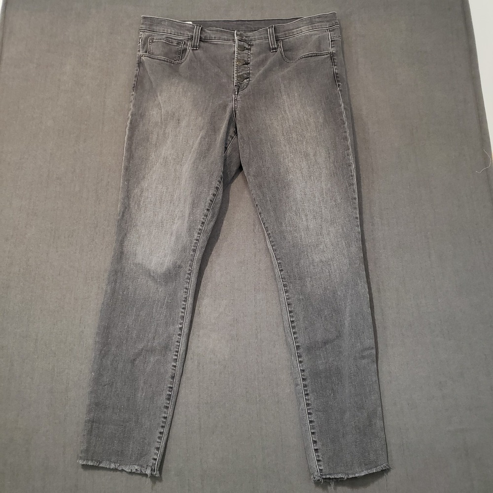 Gap Jeans Womens Size 18 Tall Mid Rise Skinny Button Fly Black‎